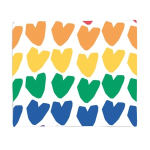 Rainbow Hearts Fleece Blanket