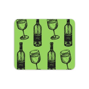 White Wine And Bottle Mouse Mat