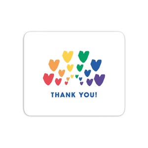 Thank You Rainbow Hearts Mouse Mat