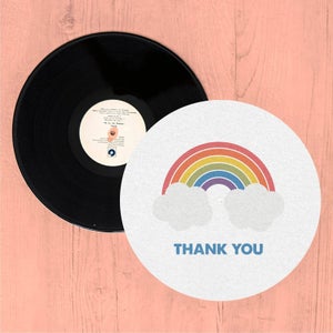 Rainbow With Clouds Thank You Slip Mat