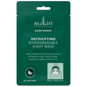 Sukin Super Greens Detoxifying Sheet Mask Sachet 200ml (Pack of 8)