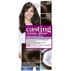 L'Oréal Paris Casting Creme Gloss Semi-Permanent Hair Colour - Darkest Brown 300