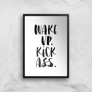 The Motivated Type Wake Up Kick Ass Watercolour Giclee Art Print