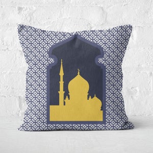 Eid Mubarak Circle Print With Window Square Cushion