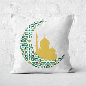 Eid Mubarak Colourful Pattern And Moon Square Cushion