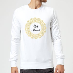 Eid Mubarak Golden Wreath Sweatshirt - White