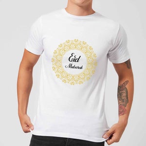 Eid Mubarak Golden Wreath Men's T-Shirt - White