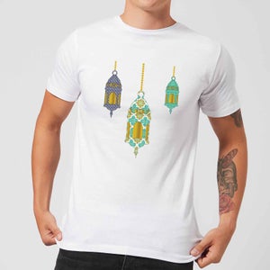 Eid Mubarak Lamps Men's T-Shirt - White