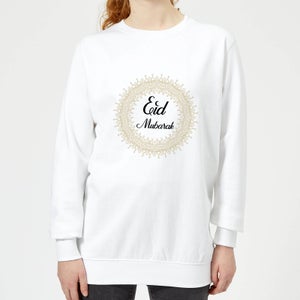 Eid Mubarak Golden Mandala Women's Sweatshirt - White