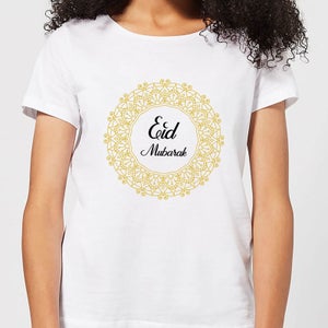 Eid Mubarak Golden Wreath Women's T-Shirt - White
