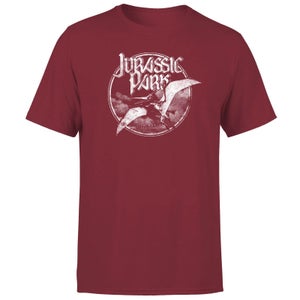 Jurassic Park Flying Threat Men's T-Shirt - Burgunder
