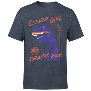 Jurassic Park Life Finds A Way Raptor Unisex T-Shirt - Navy Acid Wash
