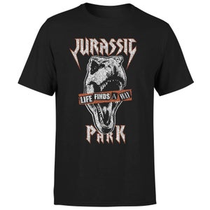 Jurassic Park Rex Punk Men's T-Shirt - Black