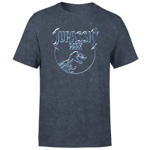 Camiseta Jurassic Park Logo Metal - Unisex - Azul marino lavado