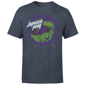 Jurassic Park Raptor Bolt Unisex T-Shirt - Navy Acid Wash