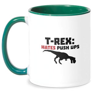 T-Rex Hates Pushups Mug - White/Green