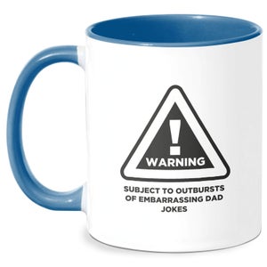 Warning Dad Jokes Mug - White/Blue