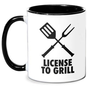 License To Grill Mug - White/Black