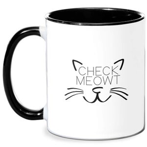 Check Meowt Mug - White/Black