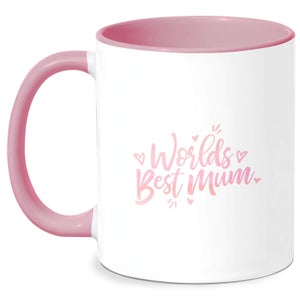 Worlds Best Mum Mug - White/Pink