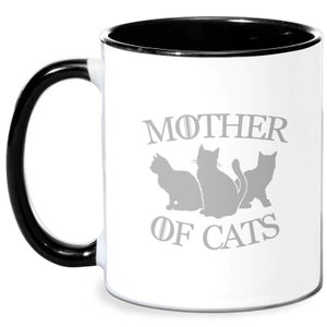 Mother Of Cats Black Tee Mug - White/Black