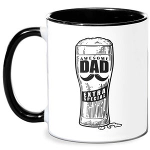 Awesome Dad Beer Glass Mug - White/Black