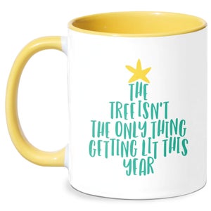The Tree Isn't The Only Thing Getting Lit This Year Mug - White/Yellow