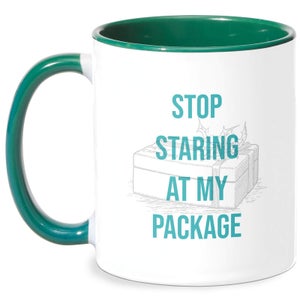 Stop Staring At My Package Mug - White/Green