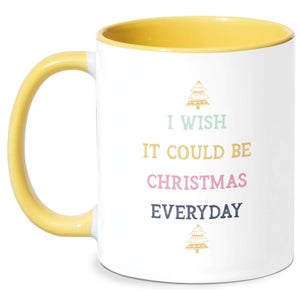 I Wish It Could Be Christmas Everyday Mug - White/Yellow