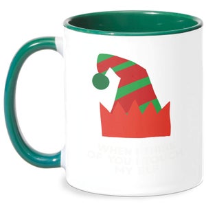 When I Think Of You I Touch My Elf Mug - White/Green