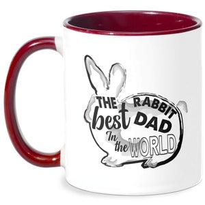 Rabbit Dad Mug - White/Burgundy