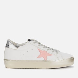 Golden Goose Deluxe Brand Women's Hi Star Leather Flatform Trainers - White/Pink Pastel/Silver/Gold