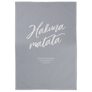 Hakuna Matata Cotton Grey Tea Towel