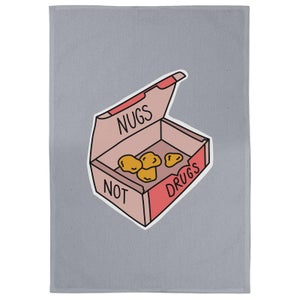 Nugs Not Drugs Cotton Grey Tea Towel