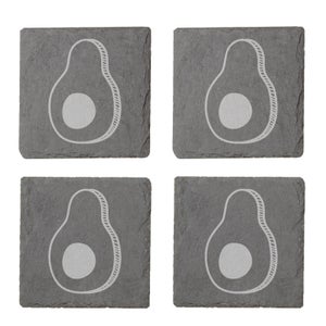 Avocado Engraved Slate Coaster Set