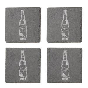 Beer'd Engraved Slate Coaster Set