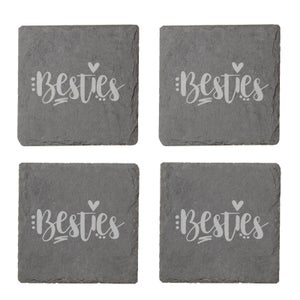 Besties Engraved Slate Coaster Set