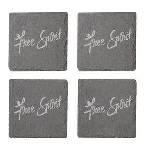 Free Spirit Engraved Slate Coaster Set
