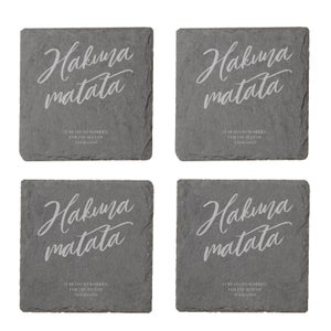 Hakuna Matata Engraved Slate Coaster Set