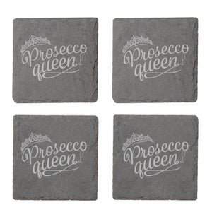 Prosecco Queen Engraved Slate Coaster Set