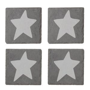 Star Engraved Slate Coaster Set