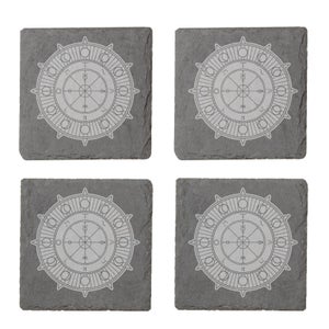 Wheel Of Fortune Engraved Slate Coaster Set
