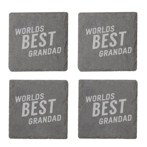 Worlds Best Grandad Engraved Slate Coaster Set