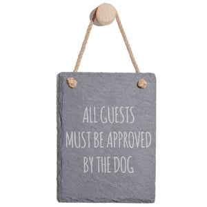 All Guests Must Be Approved By The Dog Engraved Slate Memo Board - Portrait