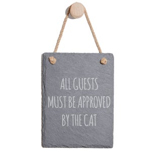 All The Guests Must Be Approved By The Cat Engraved Slate Memo Board - Portrait