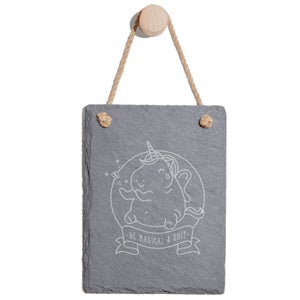 Be Magical & Shit Engraved Slate Memo Board - Portrait