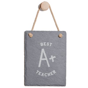 Best Teacher Engraved Slate Memo Board - Portrait