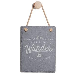 Not All Those Who Wander Are Lost Engraved Slate Memo Board - Portrait