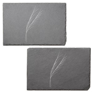 Leaves Engraved Slate Placemat - Set of 2