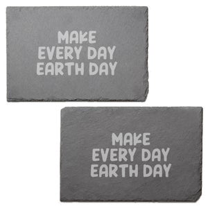 Make Every Day Earth Day Engraved Slate Placemat - Set of 2